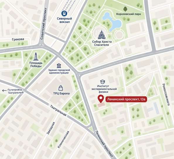 Схема расположения объекта в центре Калининграда